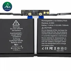 笔记本电脑电池批发A1953 11.4V 86.3wh适用于MacBook Pro 15英寸A1990中2018 2019年EMC3215 MR942LL/A替换电池