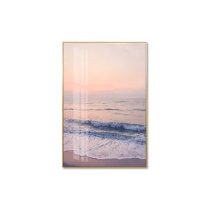 花庙40 * 60厘米黄昏摄影壁画沙滩波浪海景水晶瓷画
