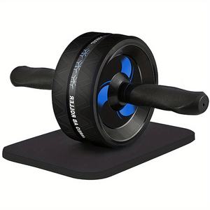 Rouleau de roue automatique pour équipement de fitness vert noir de haute qualité pour abdominaux avec genouillère - Product Image 1