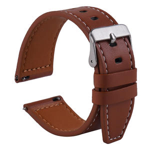 Bracelets de montre intelligente fabriqués en usine pour <span class=keywords><strong>Samsung</strong></span> <span class=keywords><strong>WATCH3</strong></span> & <span class=keywords><strong>WATCH3</strong></span> Pro-Cuir plat 22/20mm, respirant, boucle en acier inoxydable - Product Image 3