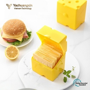 Yellow Plastic <b>Cheese</b> <b>Storage</b> Box With Flip Lid And Partitioned Compartments For Kitchen Use - Product Image 6