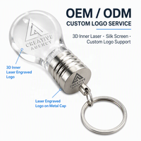 Flash Drive USB 2.0 Bentuk Bohlam Lampu dengan Logo Custom, Plastik Baru 8GB/16GB/32GB/64GB/1TB untuk Hadiah Promosi Kreatif