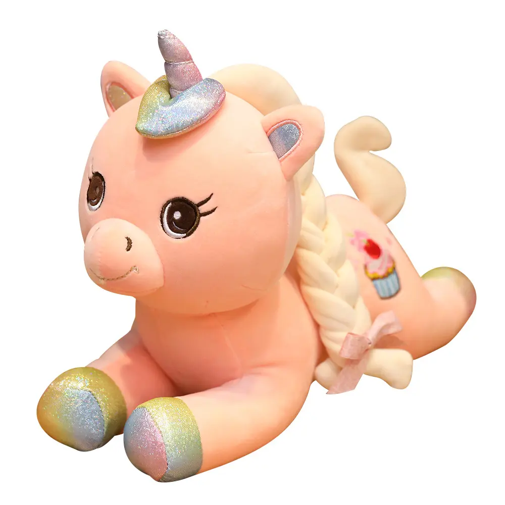 Wholesale baby stuffed animal cartoon stuff toys unicorn shaped cushion plush toy