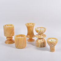 Ramadan Home dekorative Onyx Stein Kerzen gefäße Luxus Marmor Aroma therapie duftenden runden Onyx Kerzen glas