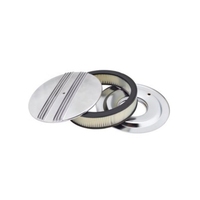 Filtre en papier noir poli supérieur en aluminium de 14*3 pouces, base plate encastrée, boîte de filtre à air pour moteur de voiture en option