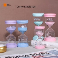 Mini horloge de jeu de société en plastique, 45 sableuses de brossage, vert, rose, coloré, en verre, horloge, horloge, minuterie en verre, fournisseur chinois