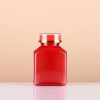 150cc Carré PET Rouge Pilules Bouteilles Médical Capsule Bouteille