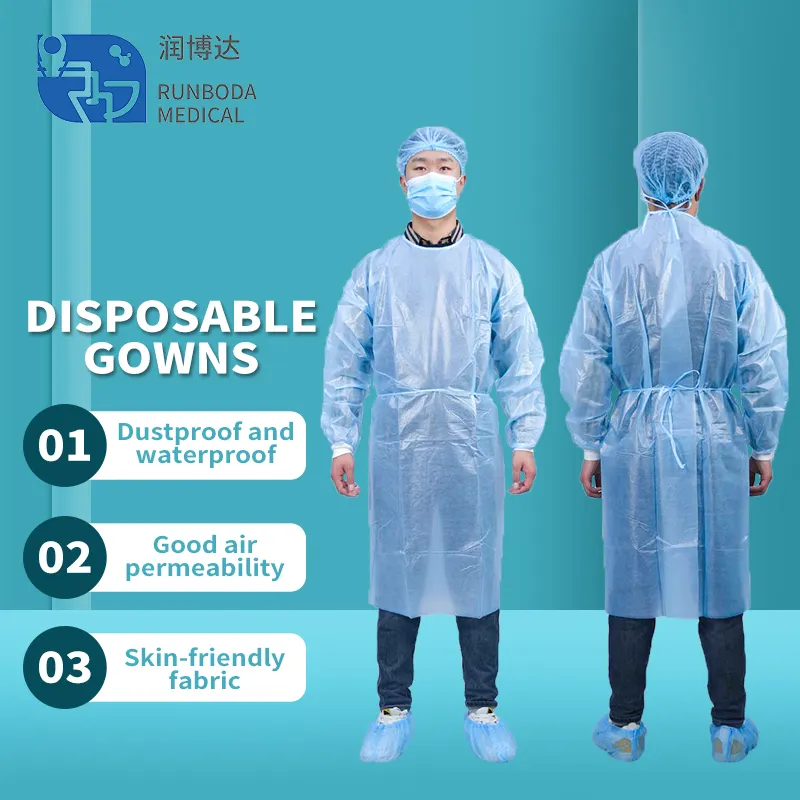 Smms Level 2 Non Medical Disposable Surgical Protective Isolation Polypropylene Fluid Proof Gowns 48pp 18pe