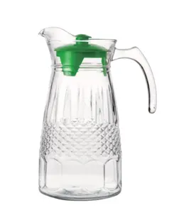 Classical big capacity glass Jug With Plastic Cover 1.8L Glasses Water Pitcher juice beer Mocha jar Glassware Latte pot