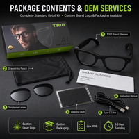 Lunettes de traduction intelligentes avec caméra et assistance IA, appels mains libres HD 1080P, lecteur de musique, chargement Type-C pour les professionnels