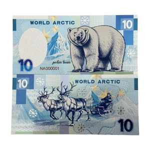 2026 5 types de billets de banque en argent avec animaux polaires (ours polaire, renard) plaqués or 24 carats pour collection - Product Image 3