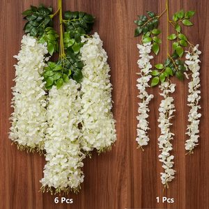 <span class=keywords><strong>Glicine</strong></span> artificiali fiori appesi ghirlanda <span class=keywords><strong>glicine</strong></span> artificiale viti da fiore lunghe in seta con semi-trasparente <span class=keywords><strong>bianco</strong></span> per matrimonio - Product Image 3