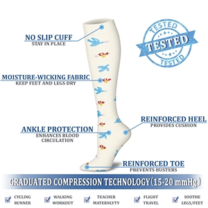 جوارب ضغط جوارب الركبة تطريز عالي 15-20 MmHg أفضل دعم الدوالي النساء - Product Image 2