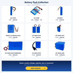 Paquete de Baterías de Litio <span class=keywords><strong>ICR</strong></span> 18650 3S RC de 3200mAh-7800mAh 11.1V con Certificación CE, 500 Ciclos para Luces LED de LN Battery - Product Image 4