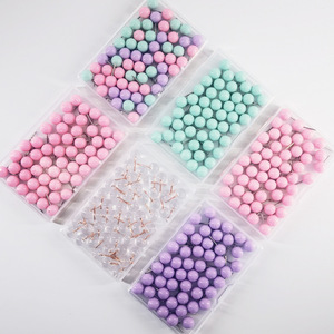 Pioneses Redondos Transparentes Color Oro Rosa, Caja de 100 Unidades, Pioneses de Bola para Tablero de Corcho, Tamaño Grande, Diseño Minimalista Metálico - Product Image 2