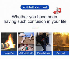 Sistema de Alarma de Seguridad para el Hogar Portátil WiFi Tuya <span class=keywords><strong>GSM</strong></span> de 2.4 Pulgadas y 433Mhz con Sensor de Movimiento, Detección de Incendios y Humo - Product Image 5