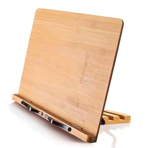 Estante de bambú para libros, soporte de lectura de 7,09 x 15,35 x 10,43 pulgadas, soporte de madera ajustable para libros, hojas de música, tarjetas de recetas - Product Image 3