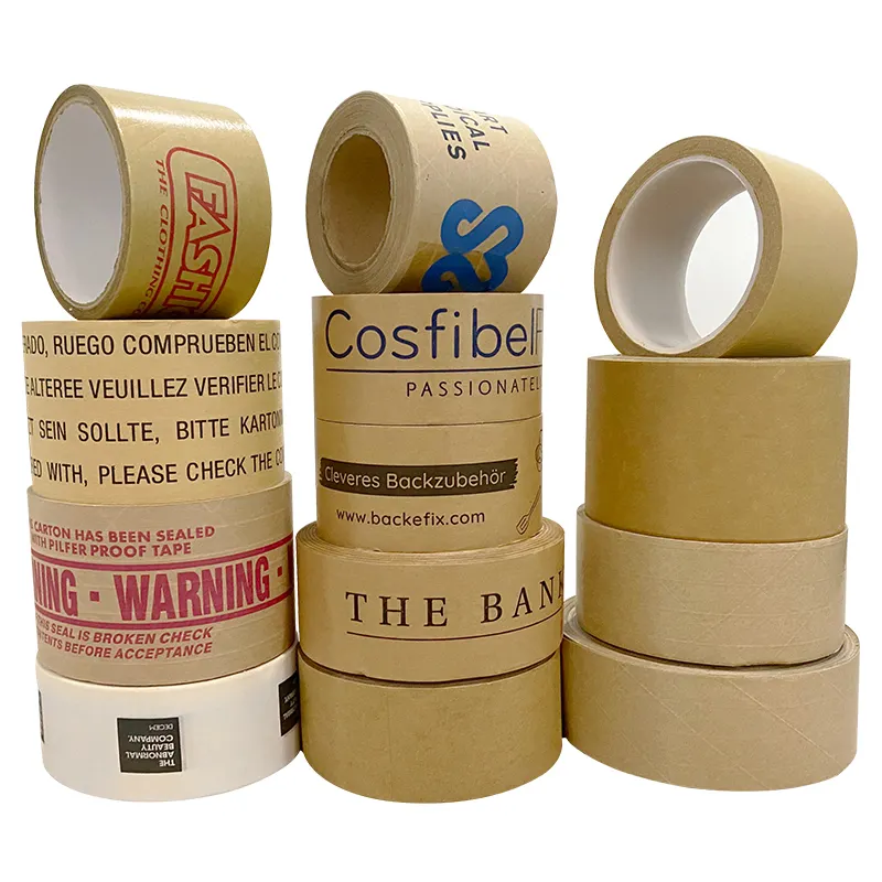 Custom Bedrukte Kartonnen Verpakking Zelfklevende Kraftpapier Gegomd Tape