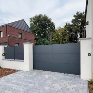 Panel <span class=keywords><strong>de</strong></span> Cerca <span class=keywords><strong>de</strong></span> Privacidad Moderno <span class=keywords><strong>de</strong></span> Aluminio 1.8x2m con Recubrimiento en Polvo, Cercado <span class=keywords><strong>de</strong></span> Lamas para Jardín, Patio Trasero, Villa, Seguridad Exterior 6x6 pies Negro - Product Image 2