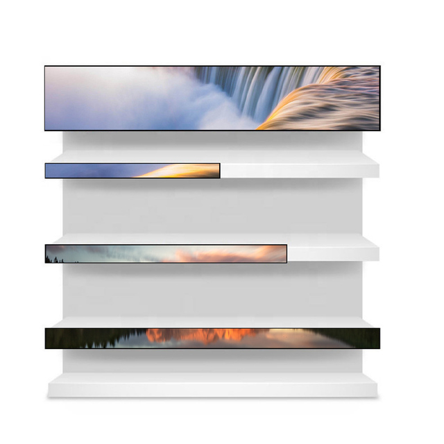 Customized Shelf Edge Digital Signage Ultra Wide Stretch Bar Lcd Display Monitor Advertising Screen for Retail Shop