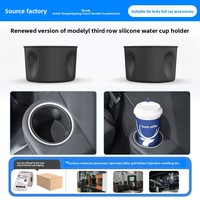 Porte-gobelets de troisième rangée pour Tesla Model Y Long Range (élastomère thermoplastique) pour la console centrale arrière et les côtés des portes