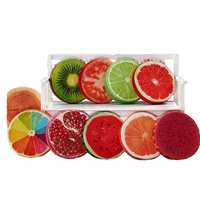Kreatives 3D Niedliches Frucht-Plüsch Lendenkissen Sitzkissen Antibakteriell Polyester/Baumwolle Gesteppter Schaumstoff Trockenreinigbar Sofa-Stuhlbezug