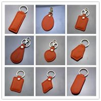 Porte-clés en cuir RFID avec logo personnalisé, puce intelligente mini 125 kHz TK/EM4100 pour la gestion du stationnement et l'identification des animaux de compagnie
