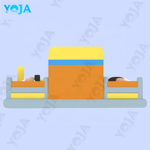 34 ''x 39 'd Duck Splash dual Lane Combo ปราสาทเป่าลมกระโดดสไลด์และปีนเขาอุปสรรคสำหรับสวนสนุก - Product Image 5