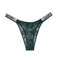 Culottes sexy pour femmes, strings en dentelle, slips pour filles, lettres, diamants, T-back, string, sport