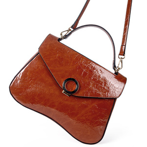 حقائب نسائية جديدة مصممة حسب الطلب من الجلد الصناعي المشمع، حقائب يد أنيقة بتصميم صلب، حقائب كتف للسيدات - Product Image 2