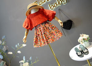 Nouvelle collection été pour enfants, ensemble fille, mode coréenne, haut en dentelle ajourée et <span class=keywords><strong>mini</strong></span>-<span class=keywords><strong>jupe</strong></span> léopard, deux ensembles respirants - Product Image 5