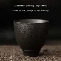 Tasse à thé Kung Fu en céramique artisanale style ancien BAIKE, 80 ml, écologique, petite tasse individuelle, ensemble de thé rétro