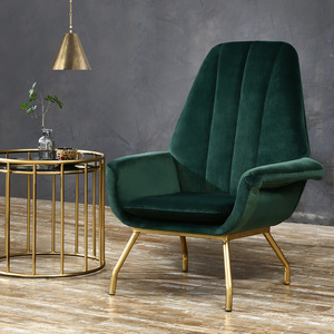 Canapé en tissu nordique personne seule vert foncé Cyber célébrité chaise de loisirs distinctive salon lumière post-moderne luxe Ameri - Product Image 1
