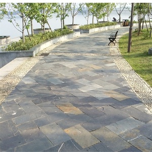 Vente chaude Produits de décoration en pierre de jardin Carrelages de sol extérieurs en pierre <span class=keywords><strong>calcaire</strong></span> noire avec finition antidérapante - Product Image 6