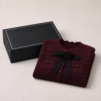 Nouvelle Collection Été 2026 – Ensemble Luxe Anti-Plis Style Français avec Nœud Papillon et Détails Creux en Nylon/Coton Tricoté à Manches Courtes