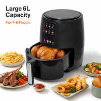 Freidora de Aire Digital de 6-10L con Ventana Visible, 1400W Sin Aceite 360 ° Freidora de Aire Caliente, Electrodoméstico de Cocina Multifuncional Pequeño para Uso Doméstico