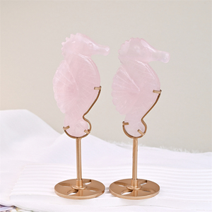 <span class=keywords><strong>Prix</strong></span> de gros sculpté à la main pierre précieuse naturelle de guérison Quartz rose <span class=keywords><strong>hippocampe</strong></span> sculpture pour la décoration - Product Image 2