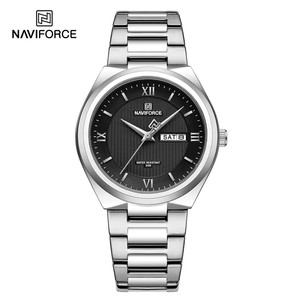 NAVIFORCE 8030 Montre de luxe pour homme, 3 ATM résistant à l'eau, en acier inoxydable, à quartz, possibilité d'ajouter son propre logo, élégante pour le travail et les loisirs - Product Image 2