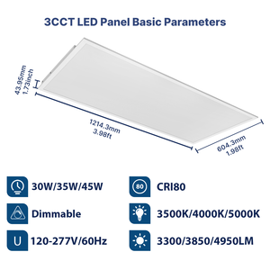 Factory Price 30W 35W 45W LED 3CCT Selectable 3500K 4000K 5000K LED Backlit Panel Light <strong>for</strong> Home Office Commercial Lighting ETL - Product Image 6