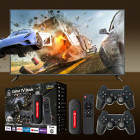Nouveau Q9 PRO Clé de Jeu avec Manette Sans Fil 64G Android Box TV Console de Jeux Vidéo 28000+ Jeux