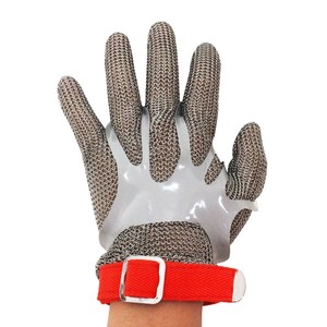 Gants <span class=keywords><strong>de</strong></span> travail <span class=keywords><strong>de</strong></span> sécurité anti-coupure <span class=keywords><strong>en</strong></span> <span class=keywords><strong>maille</strong></span> métallique <span class=keywords><strong>en</strong></span> acier inoxydable pour <span class=keywords><strong>boucher</strong></span>, avec sangle à crochet métallique - Product Image 4