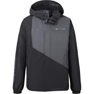Chaqueta Cortavientos Negra con Capucha para Hombre ASUS, Ropa Deportiva, Resistente al Viento, Recubierta de Poliéster 100%, Logotipo Trasero Estampado por Transferencia de Calor, Venta al Por Mayor - Product Image 3