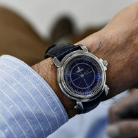 515 Mouvement Haute Qualité En Acier Inoxydable Robe Personnalisé Haute Classe Bleu Main Montres pour Hommes