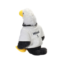 Peluche Aigle Chauve avec T-shirt Imprimé, Logo Personnalisé, Mascotte Aigle en Peluche, Cadeau Promotionnel d'Entreprise
