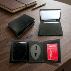 Porte-cartes d'identité double face en cuir PU, étui portefeuille, accessoire double face pour l'affichage de badges et de cartes - Product Image 1