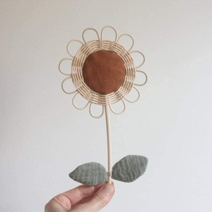 Conjunto de Decoración de Pared de Ratán y Tela con Flores para Decoración del Hogar - Product Image 3