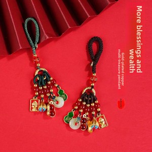 Porte-clés Émail Rétro Couleurs Tendance National, Motif Fauve, Or Sable, <span class=keywords><strong>Cuivre</strong></span> Tressé - Product Image 3