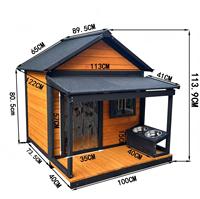 Chenil pour chien de grande taille en bois de luxe pour l'extérieur avec toit imperméable et résistant à la neige pour la maison et la cour