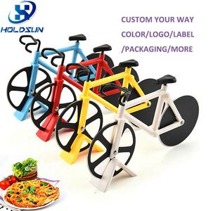 Rotella Tagliapizza a Forma <span class=keywords><strong>di</strong></span> Bicicletta in Acciaio Inossidabile, Personalizzabile, Divertente e Sicura per Alimenti, con Supporto per Tagliare la <span class=keywords><strong>Pizza</strong></span> - Product Image 1