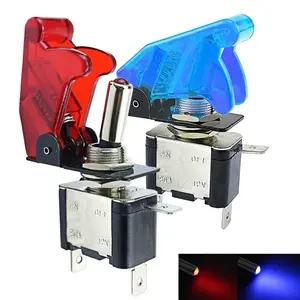 Universal Auto Car Truck LED 12V Toggle Switch Boat With Safety Aircraft Flip Up Cover Guard